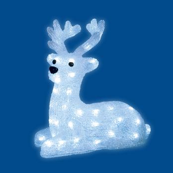 ULD-M3133-050-STA WHITE IP20 LYING FAWN Фигура светодиодная Лежащий оленёнок. 50 светодиодов. 31x15x33 см. цвет-свечения- белый. IP20