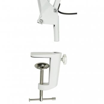 TLD-568 White-LED-300Lm-2700-5500K-Dimmer-X5 Светильник настольный c увеличительным стеклом. 5-ти кратное увеличение. 8W. Механический выключатель на шнуре. Белый. TM Uniel.