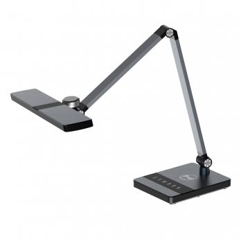 ULM-D110 15W-3000-6500K-DIM BLACK Светильник настольный светодиодный с беспроводной зарядкой телефонов. Сенсорный выключатель. Диммер. Черный. TM Uniel