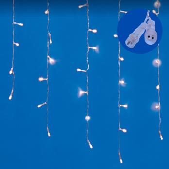 ULD-B6007-200-STK WARM WHITE IP44 Бахрома светодиодная со статическим свечением. 6м. Соединяемая. 200 светодиодов. Теплый белый свет.  Провод прозрачный. ТМ Uniel