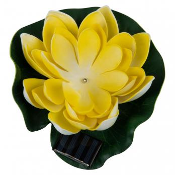 USL-S-827-PT060 YELLOW WATERLILY Садовый светильник на солнечной батарее Желтая кувшинка. Плавающий. 1 светодиода. Теплый белый свет. 1xААA Ni-Mh аккумулятор в-к. IP44. TM Uniel