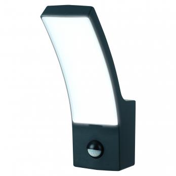 ULU-S71A-12W-4000K SENSOR IP65 BLACK Светильник светодиодный уличный с датчиком движения. Архитектурный накладной. Белый свет 4000K. Корпус черный. TM Uniel.