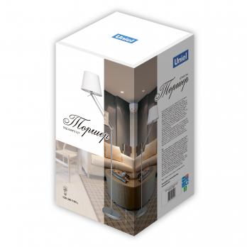 UML-T500 E27 SILVER-WHITE Торшер напольный под лампу Е27. 60W. с регулировкой наклона. Серебристый-Белый. ТМ Uniel
