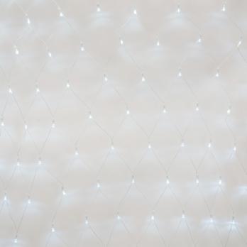 ULD-N1515-96-STK WHITE IP44 Сетка светодиодная со статическим свечением. 1.5х1.5м. Соединяемая. 96 светодиодов. Белый свет. Провод прозрачный. TM Uniel