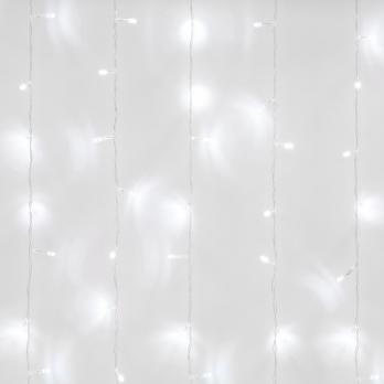 ULD-C1515-100-DTA WHITE IP20 Занавес светодиодный. 1.5х1.5м. 100 светодиодов. Белый свет. Провод прозрачный. TM Uniel
