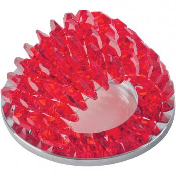 DLS-P110 GU5.3 CHROME-RED Светильник декоративный встраиваемый ТМ Fametto. серия Peonia. Без лампы. цоколь GU5.3.  Основание металл. цвет хром. Отделка стекло. цвет красный.