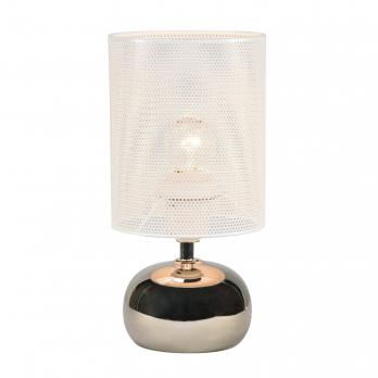 UML-B307 E14 SILVER-WHITE Светильник настольный декоративный под лампу Е14. 40W. Механический выключатель. Серебристый-Белый. ТМ Uniel