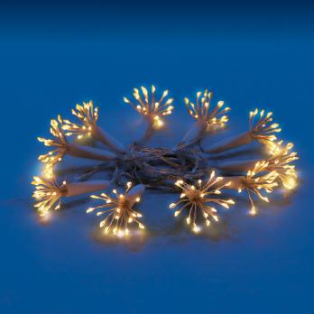 ULD-S0250-200-STA WARM WHITE IP44 STARBURST Гирлянда светодиодная Звезда. 2.5м. 200 светодиодов. Теплый белый свет. Провод прозрачный. ТМ Uniel