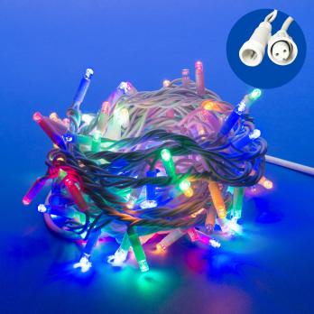 ULD-S1000-120-TWK MULTI IP67 Гирлянда светодиодная с эффектом мерцания. 10м. Соединяемая. 120 светодиодов. Разноцветный свет. Провод белый. TM Uniel.