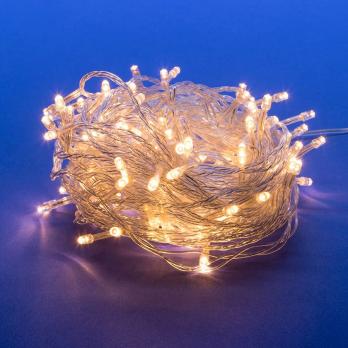 ULD-S2500-225-STK WARM WHITE IP20 Гирлянда светодиодная. 25м. Соединяемая. 225 светодиодов. Теплый белый свет. Провод прозрачный. ТМ Uniel