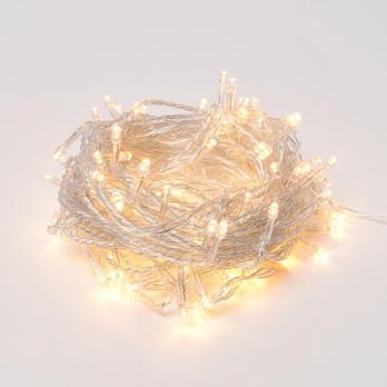 ULD-S2500-225-STK WARM WHITE IP20 Гирлянда светодиодная. 25м. Соединяемая. 225 светодиодов. Теплый белый свет. Провод прозрачный. ТМ Uniel