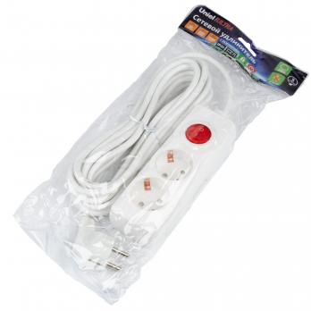 S-GCU2-5B WHITE Удлинитель серии Ultra. шнур 5м.. 2 гнезда. 16A. с-з. Белый. TM Uniel