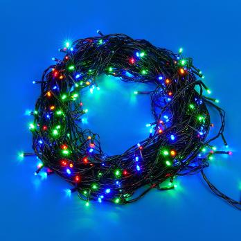 ULD-S10000-1000-DGA MULTI IP20 Гирлянда светодиодная. 100м. 1000 светодиодов. Разноцветный свет. Провод зеленый. ТМ Uniel