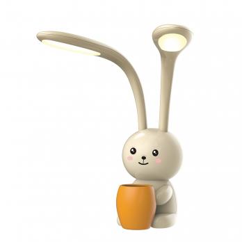ULM-D160 12W-3000-6000K-DIM IVORY Светильник настольный  светодиодный Заяц. с подставкой под канцелярские принадлежности. Сенсорный выключатель. Диммер. Слоновая кость. TM Uniel