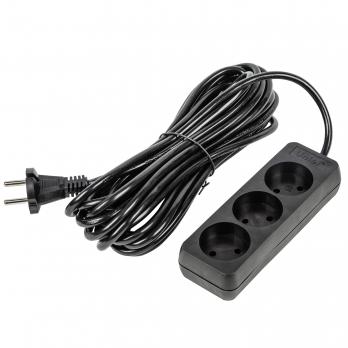 S-CU3-7 BLACK Удлинитель серии Ultra. шнур 7м.. 3 гнезда. 10A. б-з. Черный. TM Uniel