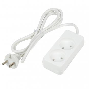 S-CU2-1.5 WHITE Удлинитель серии Ultra. шнур 1.5м.. 2 гнезда. 10A. б-з. Белый. TM Uniel