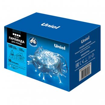 ULD-S1000-120-TWK WHITE IP67 Гирлянда светодиодная с эффектом мерцания. 10м. Соединяемая. 120 светодиодов. Белый свет. Провод белый. TM Uniel.