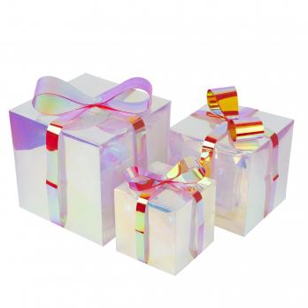 ULD-R509 USB GIFTBOX SET Светильник декоративный Коробки с подарками. с USB проводом. Набор из 3штук. 300 светодиодов. Белый свет. Цвет корпуса радужный. TM Uniel