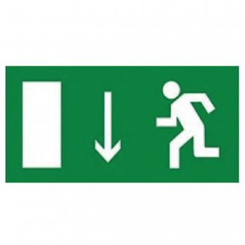 UFS-ULW-K25 ВЫХОД НАЗАД-ВНИЗ Наклейка самоклеющаяся на светильник. 180х90мм. Цвет зеленый. ТМ Uniel