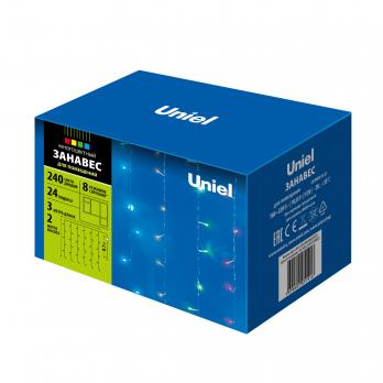 ULD-C2030-240-DTA MULTI IP20 Занавес светодиодный с контроллером. 3х2м. 240 светодиодов. Разноцветный свет. Провод прозрачный. TM Uniel.