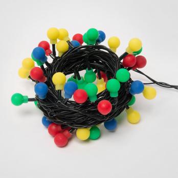 ULD-S0540-060-DGA MULTI IP20 COLORBALLS Гирлянда светодиодная с контроллером Разноцветные шарики. 60 светодиодов. 5.4 м. разноцветная. IP20. провод зеленый