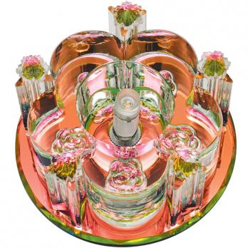 DLS-F122 G4 COLOUR-CLEAR Светильник декоративный встраиваемый. Без лампы. Стекло. цвет радужный. Отделка кристалл. цвет прозрачный. ТМ Fametto.