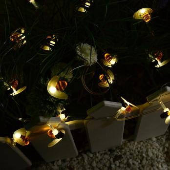 USL-S-127-PT4000 BEES Садовая гирлянда на солнечной батарее Пчелки. 20 светодиодов. Теплый белый свет. 1xАА Ni-Mh аккумулятор в-к. IP44. TM Uniel.