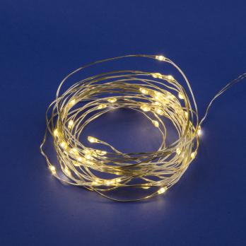 ULD-S0500-050-SCB-2AA WARM WHITE IP20 DEW Гирлянда светодиодная на батарейках 2AA не в-к. Роса. 5м. 50 светодиодов. Теплый белый свет. Провод медный. TM Uniel.