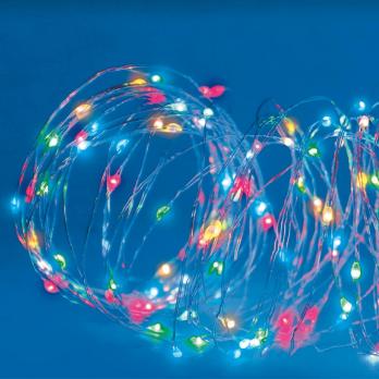 ULD-S1000-100-DTA-RC RGB IP44 Гирлянда светодиодная. 10м. 100 светодиодов. RGB свет. Пульт ДУ в-к. Провод прозрачный. ТМ Uniel