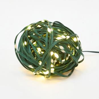 ULD-S1000-100-DGA WARM WHITE IP20 DEW BAND Гирлянда светодиодная Полоса. 10м. 100 светодиодов. Теплый белый свет. Провод зеленый. ТМ Uniel