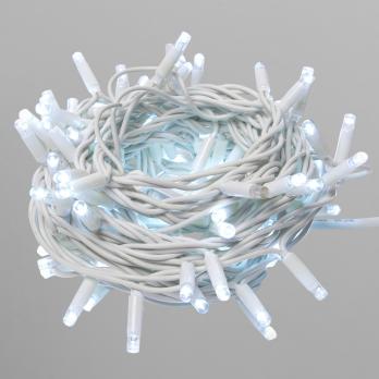 ULD-F90PRO S5M-050-SWK WH Гирлянда светодиодная. 5м. без вилки. Статическое свечение. Соединяемая. 50 светодиодов. Белый свет 4000K. IP67. Провод белый. ТМ Uniel