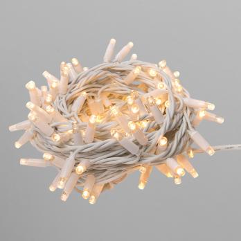 ULD-F90PRO S10M-100-TWK WW Гирлянда светодиодная. 10м. без вилки. С эффектом мерцания. Соединяемая. 100 светодиодов. Теплый белый свет 2400K. IP67. Провод белый. ТМ Uniel