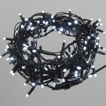 ULD-F90PRO S10M-100-SBK WH Гирлянда светодиодная. 10м. без вилки. Статическое свечение. Соединяемая. 100 светодиодов. Белый свет 4000K.  IP67. Провод черный. ТМ Uniel