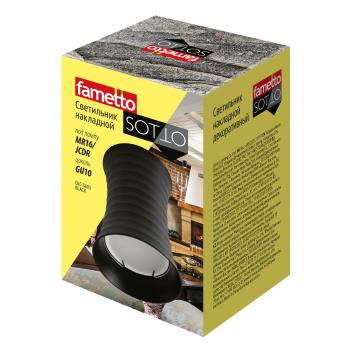 DLC-S605 GU10 BLACK Светильник декоративный накладной. серия Sotto. Без лампы. цоколь GU10. Металл. Черный. TM Fametto