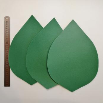 VR-PE5 16T20-R100-HNZ17 CUT704 Dark green-Травяной Софтин. толщина 2мм. Вырубка Лист розы без рисунка. 32х22см. TM Volpe Rosa