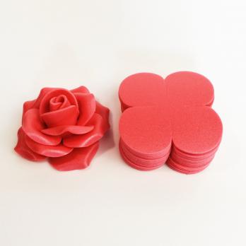 VR-PE5 16T20-R100-HNZ23 SOFTIN CUT701 Red-Красный Софтин. толщина 2мм. Вырубка Четырехлистник. 9х9см. TM Volpe Rosa