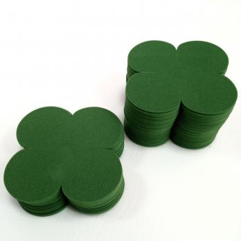 VR-PE7 20T20-S50X50-PWF014 SOFT CUT701 Verde Scuro-Темно-зеленый Фоамиран. толщина 2мм. Вырубка Четырехлистник. 9х9см. TM Volpe Rosa