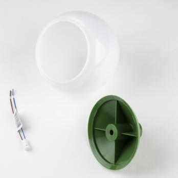 UFP-R120-N64-G4 OPAL-GREEN Комплект для изготовления декоративного светильника: рассеиватель опал D120мм. основание с переходником на трубу D20мм. патрон G4. Зеленый. TM Uniel