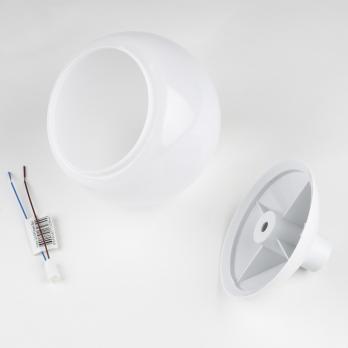 UFP-R120-N64-G4 OPAL-WHITE Комплект для изготовления декоративного светильника: рассеиватель опал D120мм. основание с переходником на трубу D20мм. патрон G4. Белый. TM Uniel