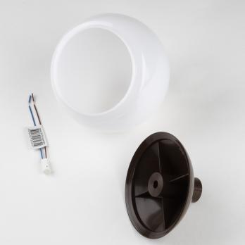 UFP-R120-N64-G4 OPAL-CHOCOLATE Комплект для изготовления декоративного светильника: рассеиватель опал D120мм. основание с переходником на трубу D20мм. патрон G4. Шоколадный. TM Uniel