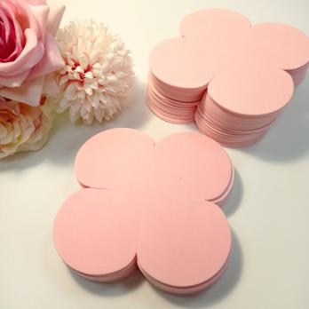 VR-FE7 42T10-S50X50-PWF007 VELOUR CUT701 Rosa caldo-Теплый розовый Фоамиран. толщина 1мм. Вырубка Четырехлистник. 9х9см. TM Volpe Rosa